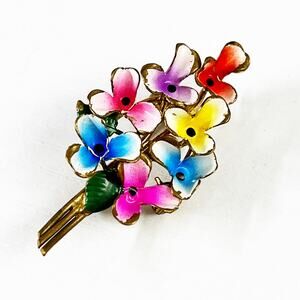 Austria Vintage Flower Bouquet Brooch Pin